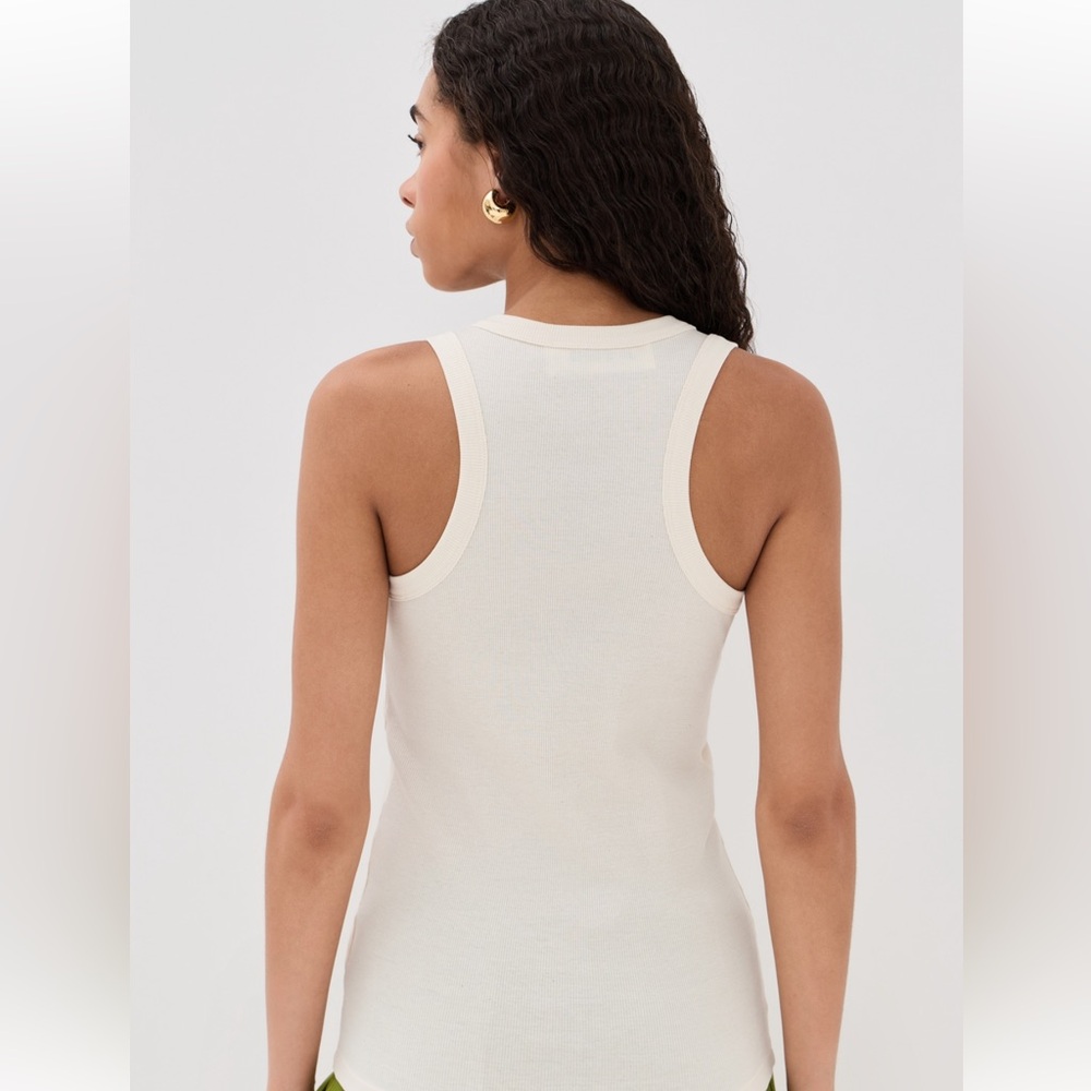 Rohe Cream Fine Rib Scoop Neck Tank - Picture 2 of 11
